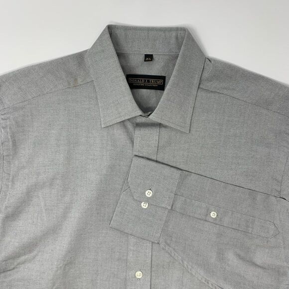 Donald J Trump Men's Signature Collection Size 17.5‎  36/37  Gray Shirt - Picture 1 of 5